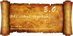 Böcskei Orsolya névjegykártya